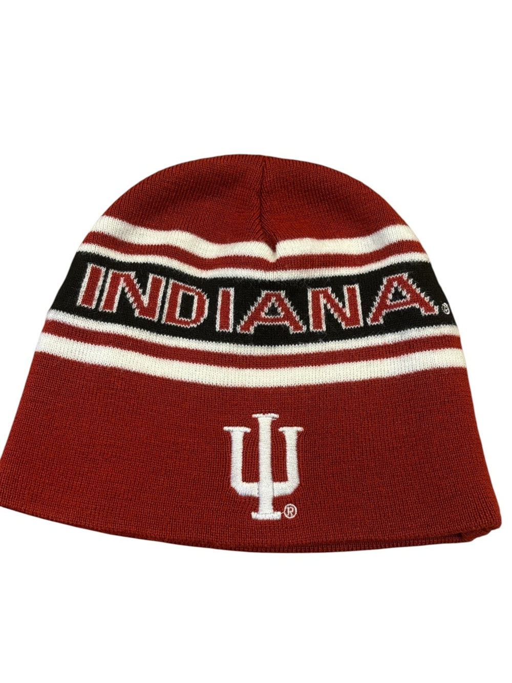 IU Indiana Hoosiers Knit Beanie Hat Kids- Crimson/White/Black